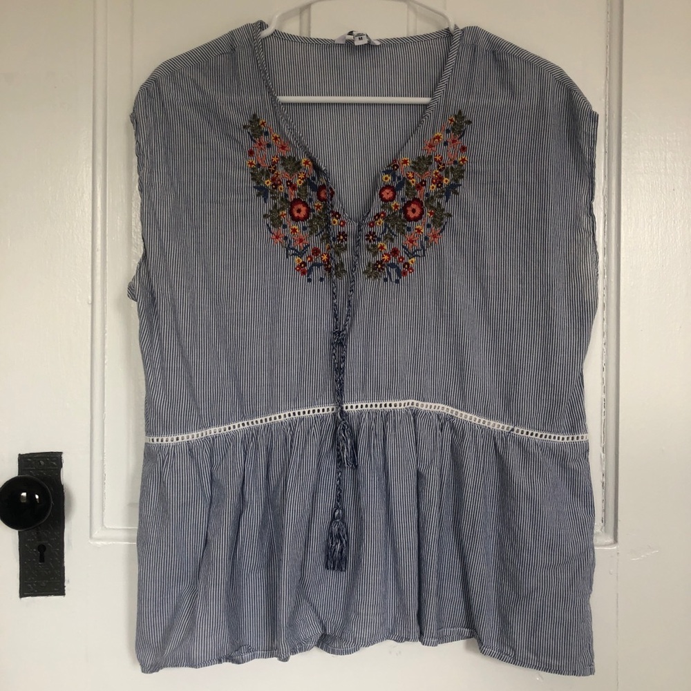 Sonoma Striped Peasant Top